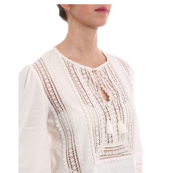 tory burch smocked cotton top